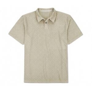 NEW JETTY men's manahawkin jacquard polo in pumice